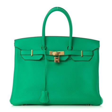 hermes menthe birkin|Hermes Taurillon Clemence Birkin 35 Menthe .